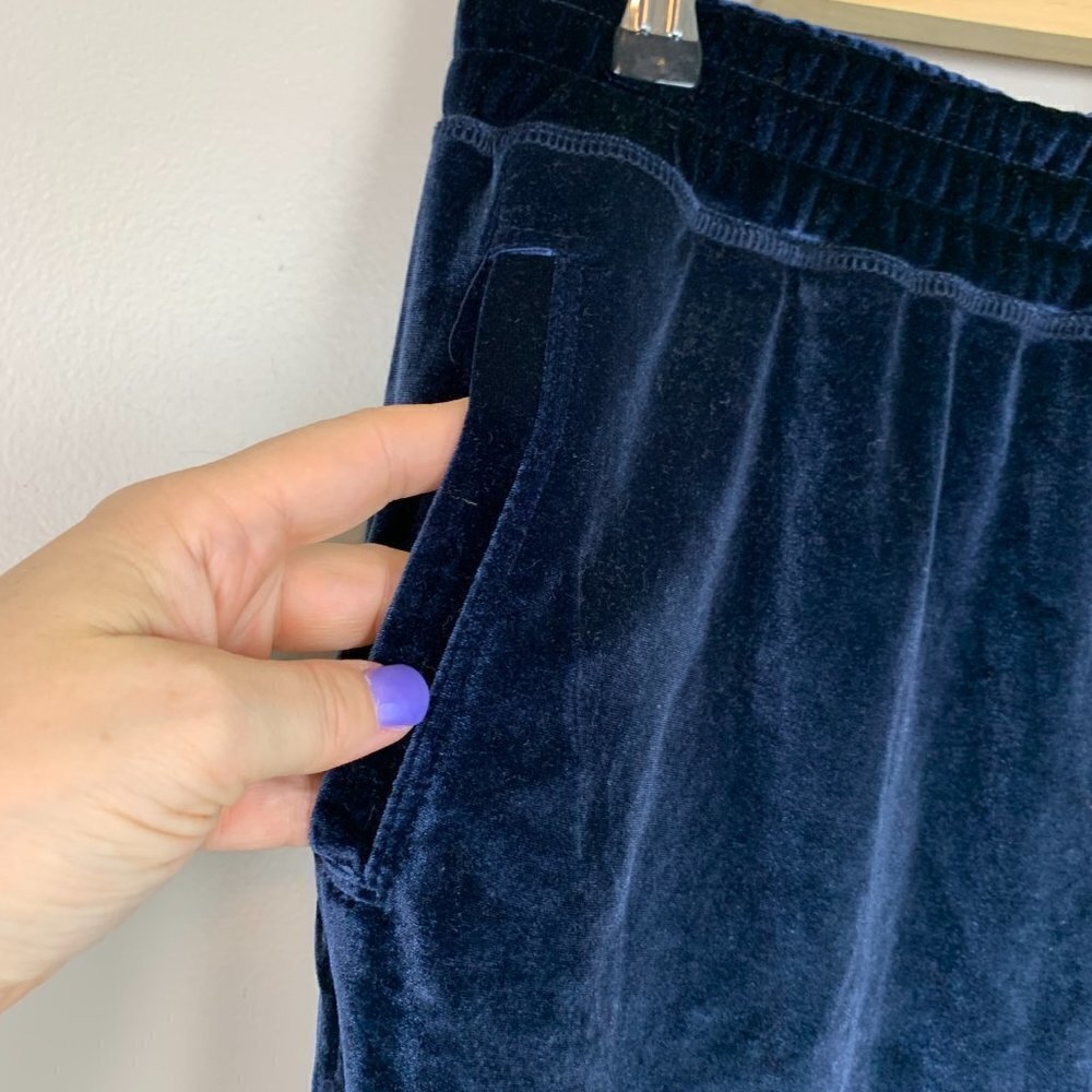 Fabletics Navy Blue Luxe Velour Jogger Pants Size Medium - Picture 4 of 6